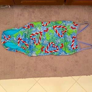 Holiday print swim suit